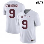 NCAA Youth Alabama Crimson Tide #9 Bo Scarbrough Stitched College Nike Authentic White Football Jersey EC17B76FE